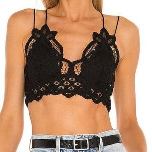 Free People Adella Lace Bralette Black Size S
